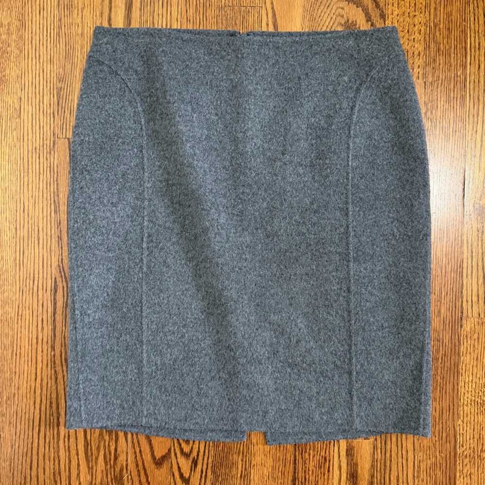 Talbots Petite Gray Pencil Wool Blend Skirt Size 10P